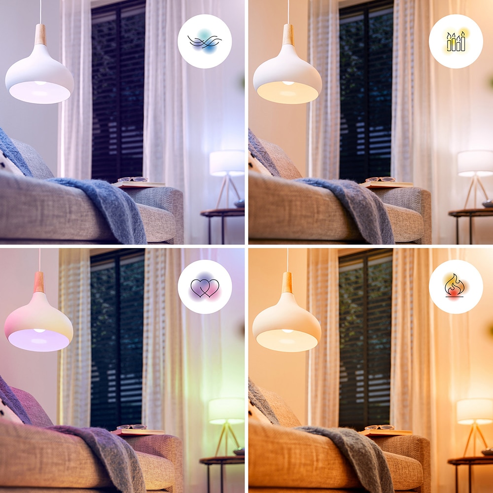 Bec LED Smart PHILIPS 8719514437333, E14, 4.9W, 470lm, Wi-Fi, lumina variabila, compatibil Alexa, Google Assistant