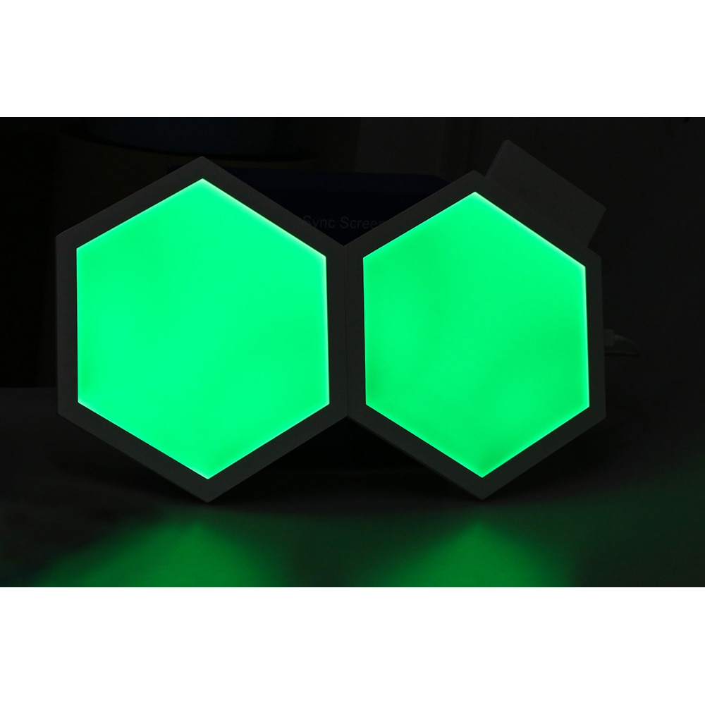 Kit extensie panouri luminoase LED modulare Smart Myria Hex MY2278-4, RGBW, Wi-Fi, 187lm, 4 bucati