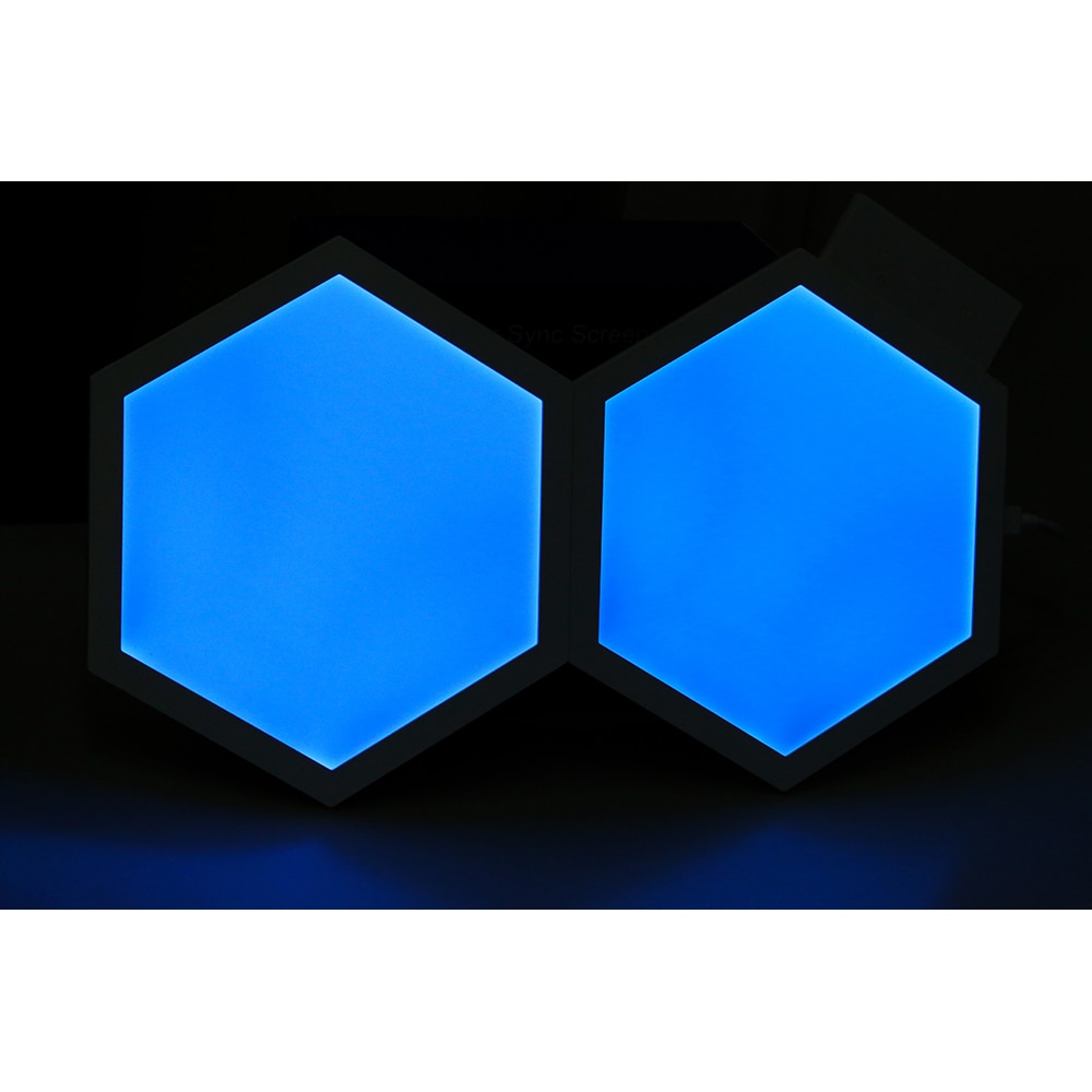 Kit extensie panouri luminoase LED modulare Smart Myria Hex MY2278-4, RGBW, Wi-Fi, 187lm, 4 bucati