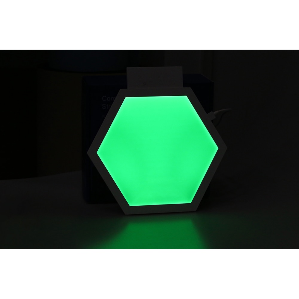 Kit extensie panouri luminoase LED modulare Smart Myria Hex MY2278-4, RGBW, Wi-Fi, 187lm, 4 bucati