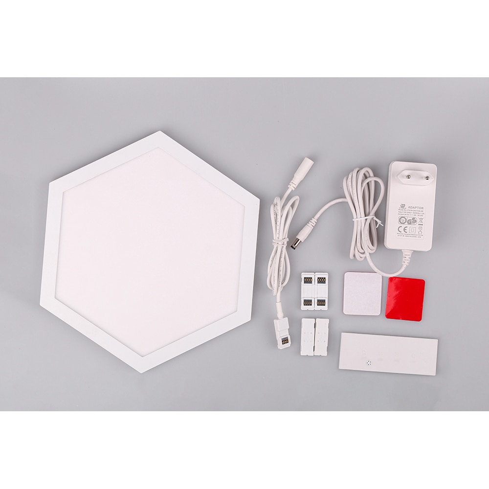 Kit extensie panouri luminoase LED modulare Smart Myria Hex MY2278-4, RGBW, Wi-Fi, 187lm, 4 bucati