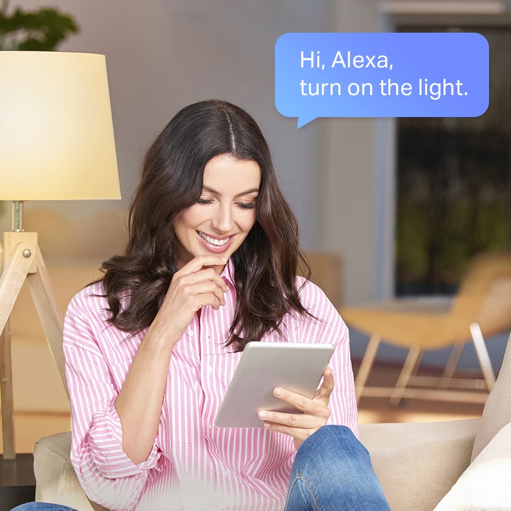 Bec LED Smart TP-LINK Tapo L510E, E27, 8.7W, 806lm, Wi-Fi, Dimabil, lumina calda, compatibil Alexa, Google Assistant