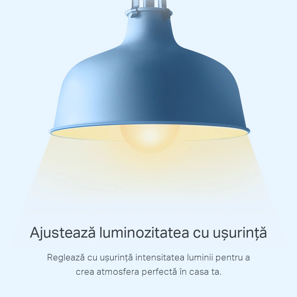 Bec LED Smart TP-LINK Tapo L510E, E27, 8.7W, 806lm, Wi-Fi, Dimabil, lumina calda, compatibil Alexa, Google Assistant