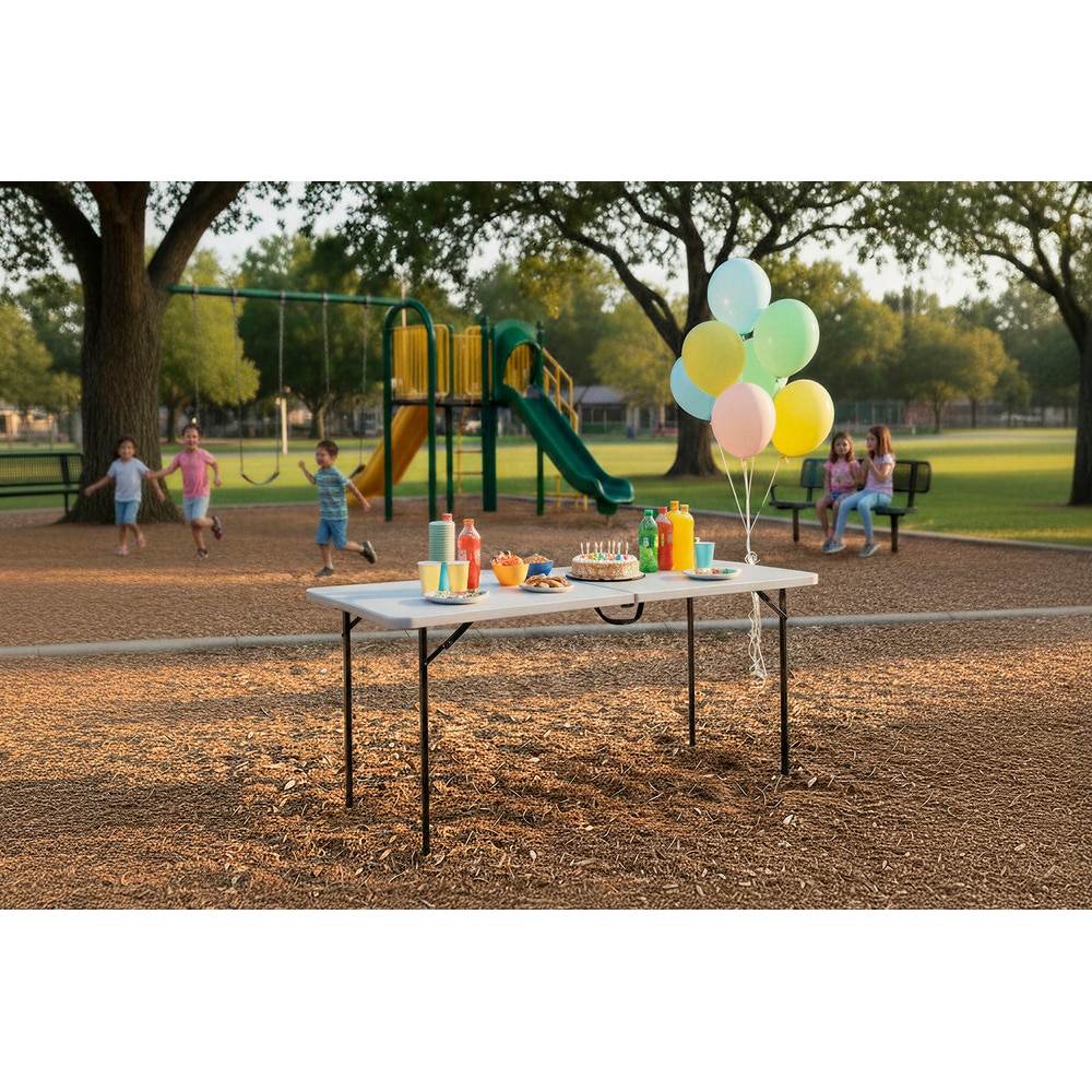 Masa terasa NEWSTORM Luka, 182.8 x 75.2 x 74.3 cm, alb-negru