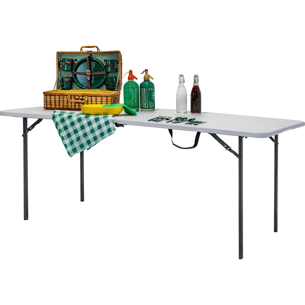 Masa terasa NEWSTORM Luka, 182.8 x 75.2 x 74.3 cm, alb-negru