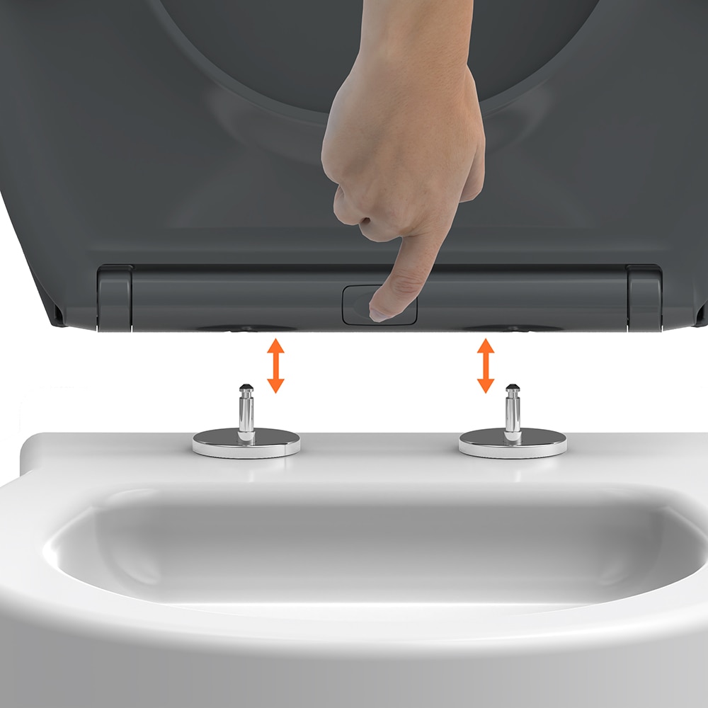 Capac WC GOODHOME Saloma BU0552Q3, inchidere lenta, duroplast, gri