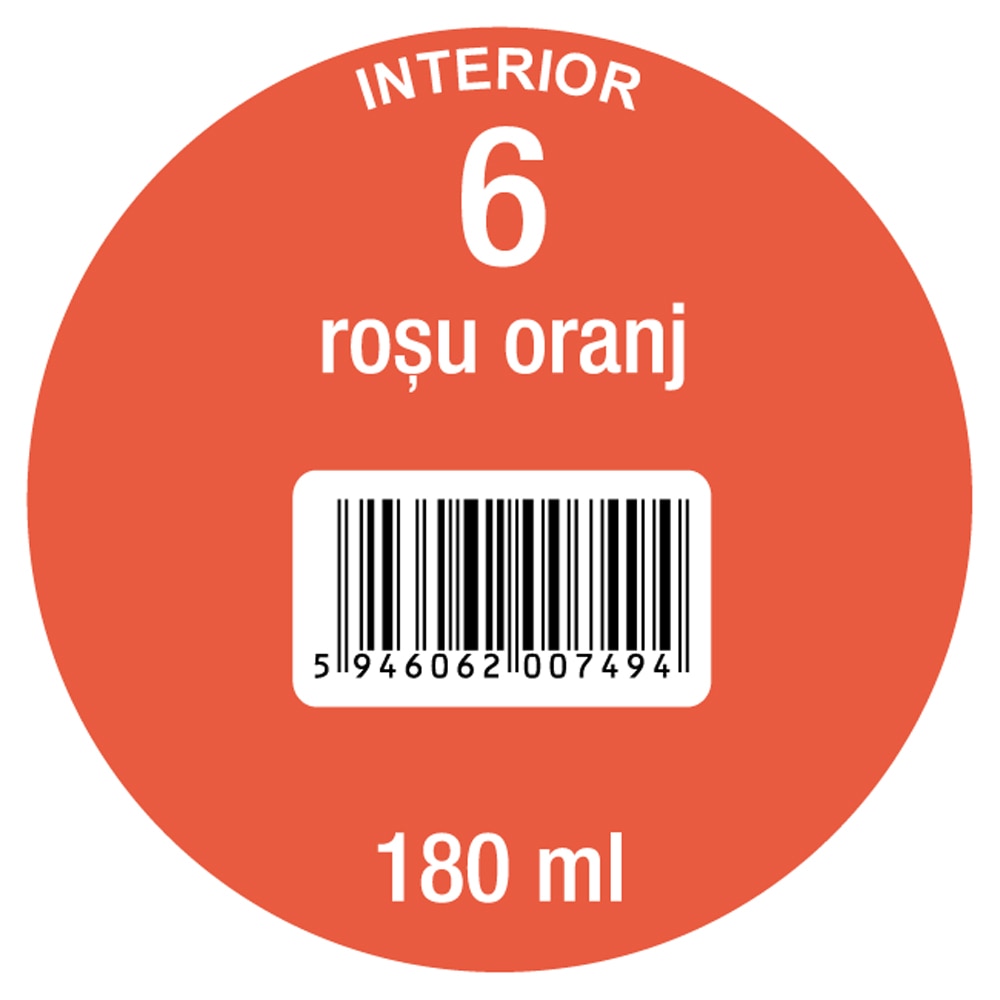 Pigment super concentrat OSKAR 6, interior/exterior, 180ml, rosu orange