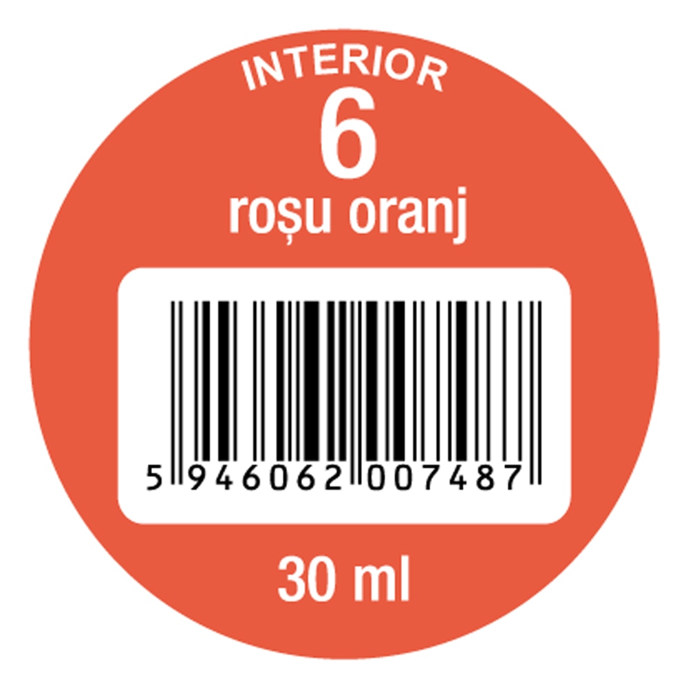 Pigment super concentrat OSKAR 6, interior/exterior, 30ml, rosu orange