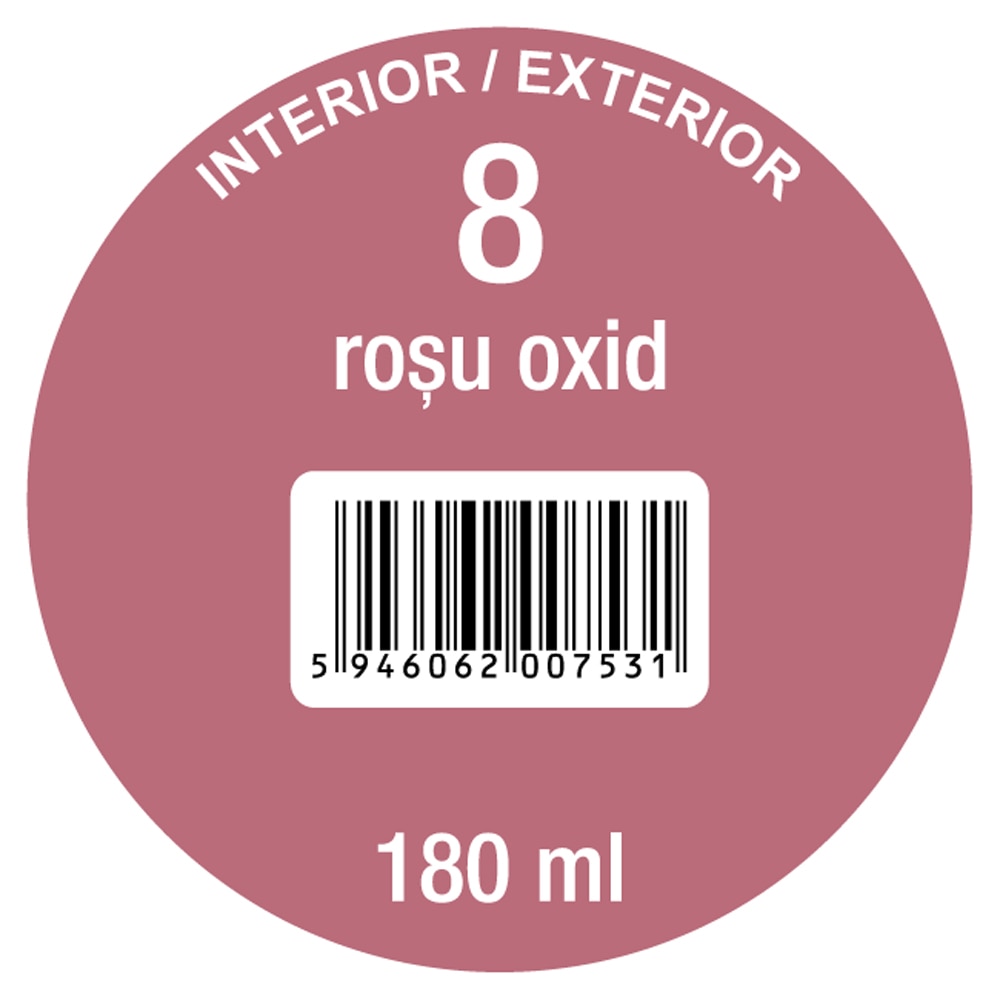 Pigment super concentrat OSKAR 8, interior/exterior, 180ml, rosu oxid