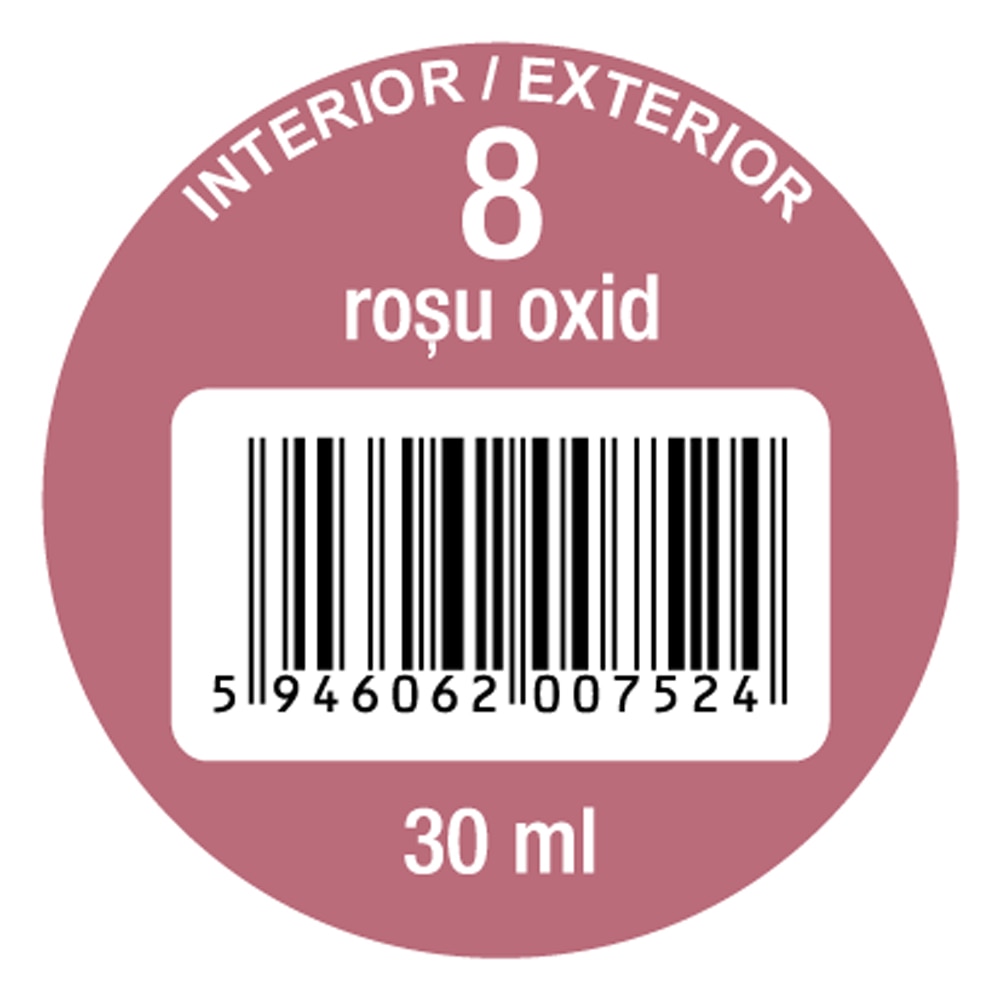 Pigment super concentrat OSKAR 8, interior/exterior, 30ml, rosu oxid