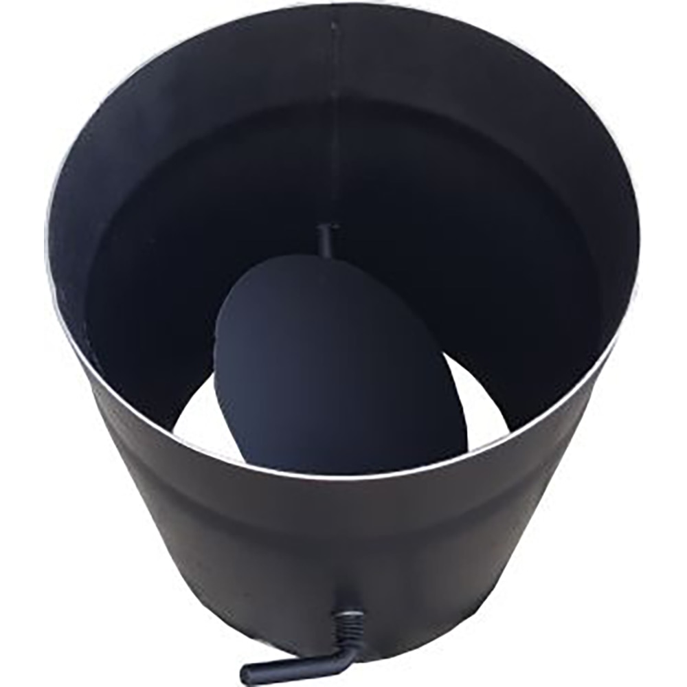 Burlan cu clapeta MSS, D150 mm, lungime 250 mm, otel, negru