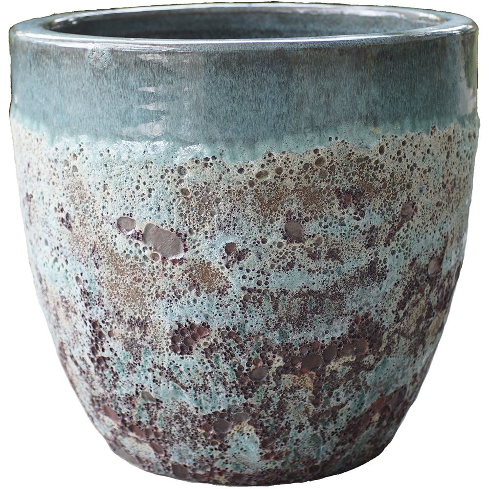 Ghiveci flori VERVE M, ceramica, D 29 cm, turcoaz