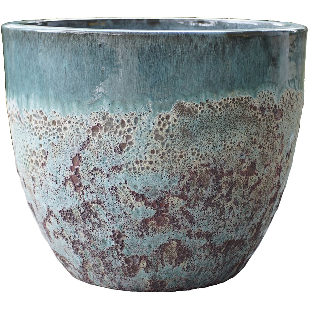 Ghiveci flori VERVE XL, ceramica, D 48 cm, turcoaz