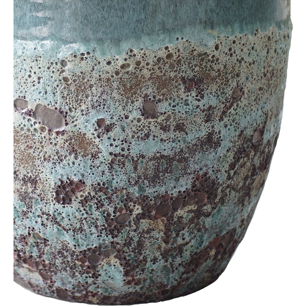 Ghiveci flori VERVE L, ceramica, D 37 cm, verde inchis