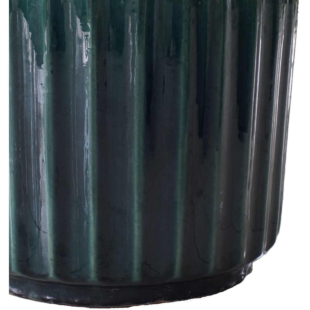 Ghiveci flori VERVE L, ceramica, D 37 cm, verde inchis