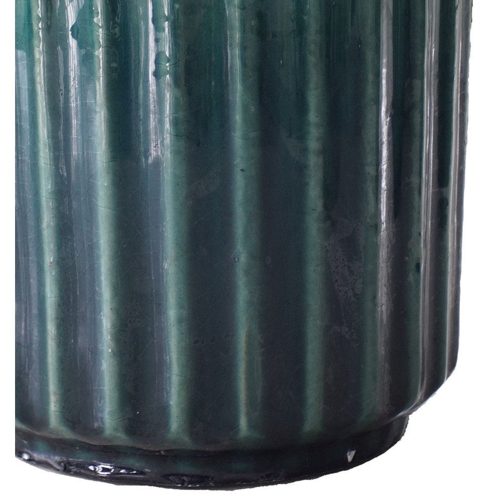 Ghiveci flori VERVE M, ceramica, D 28 cm, verde inchis