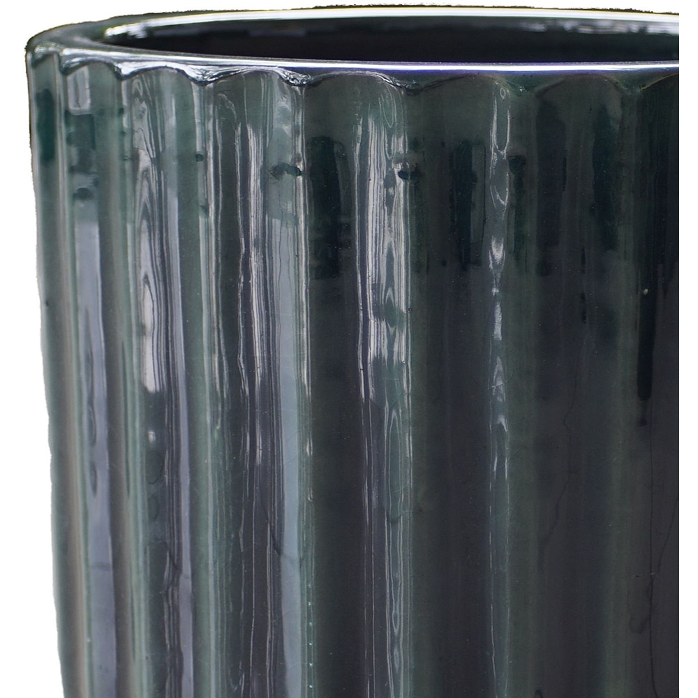 Ghiveci flori VERVE S, ceramica, D 21 cm, verde inchis