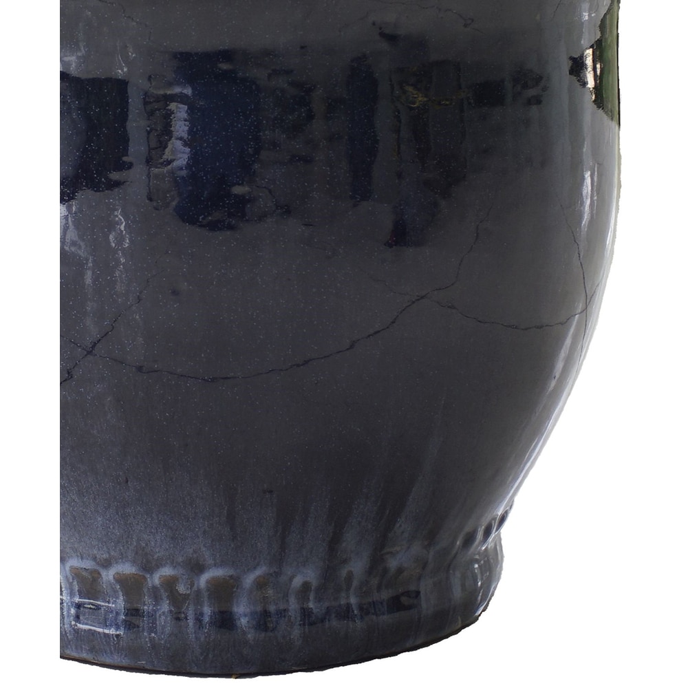 Ghiveci flori VERVE L, ceramica, D 37 cm, albastru inchis