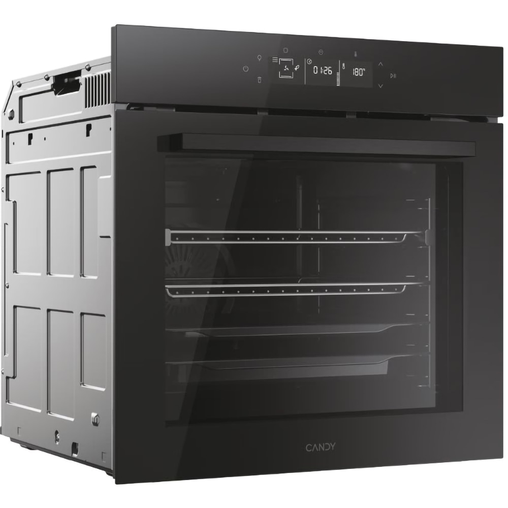 Cuptor incorporabil CANDY Bake 800 CA6 N5G3YTB, Electric, Autocuratare pirolitica + hidrolitica, 78 l, Clasa A++, Wi-Fi, negru