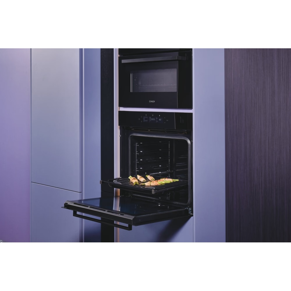 Cuptor incorporabil CANDY Bake 800 CA6 N5G3YTB, Electric, Autocuratare pirolitica + hidrolitica, 78 l, Clasa A++, Wi-Fi, negru