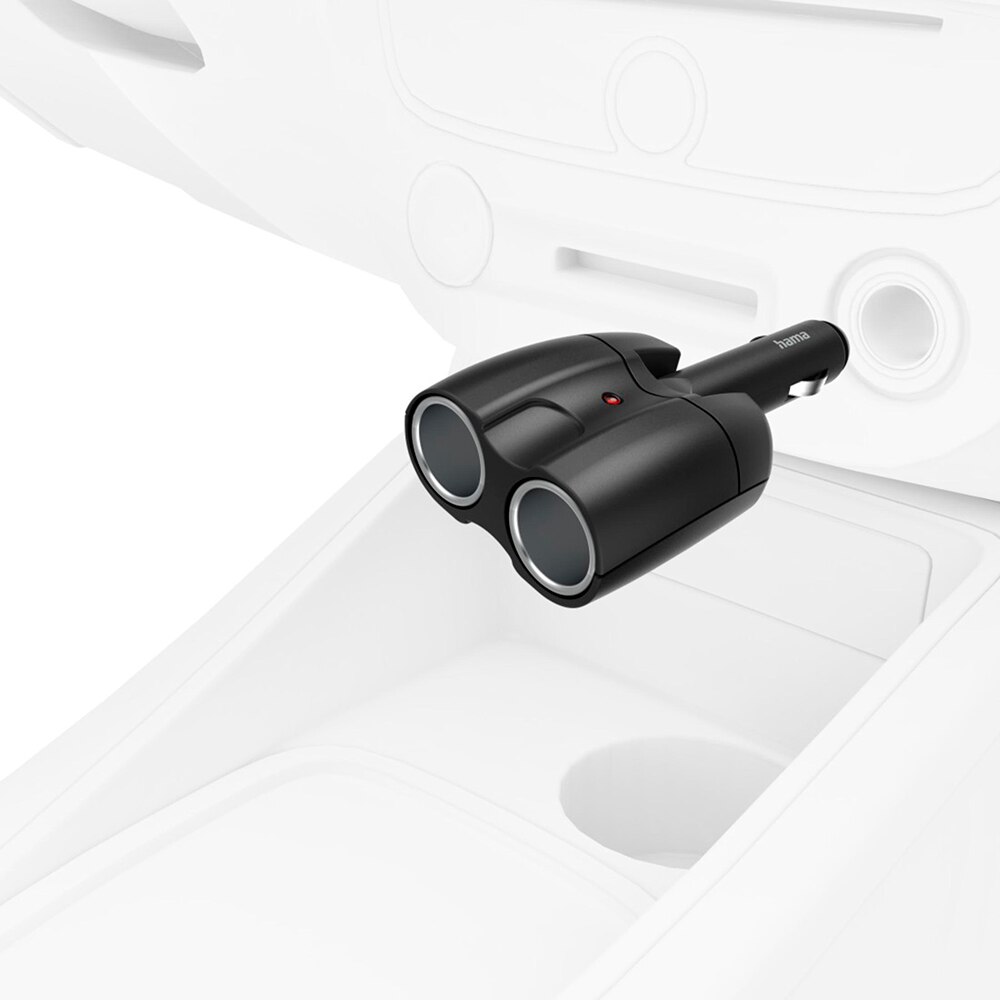 Distribuitor pentru priza auto HAMA 223403, 12V, 2 iesiri, 180grade, negru
