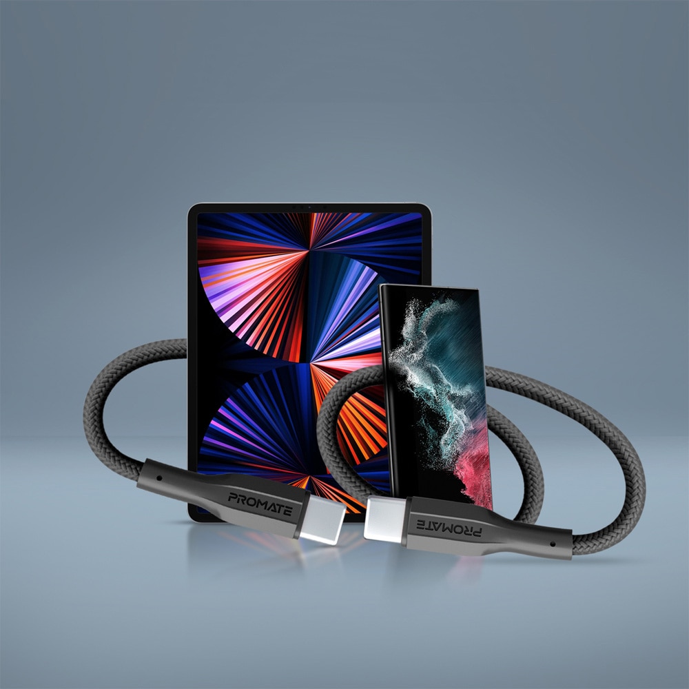 Cablu date PROMATE XCord-CC, USB-C - USB-C, Power Delivery (PD) 60W, 1m, negru