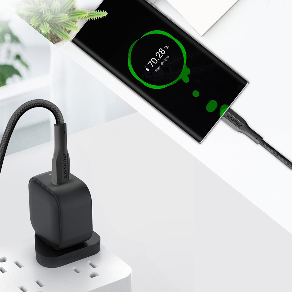Cablu date PROMATE XCord-CC, USB-C - USB-C, Power Delivery (PD) 60W, 1m, negru