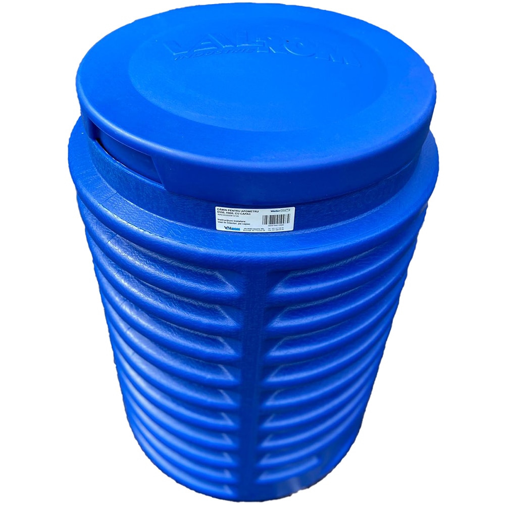 Camin apometru VALROM, D550 x H800 mm, polietilena, capac, albastru