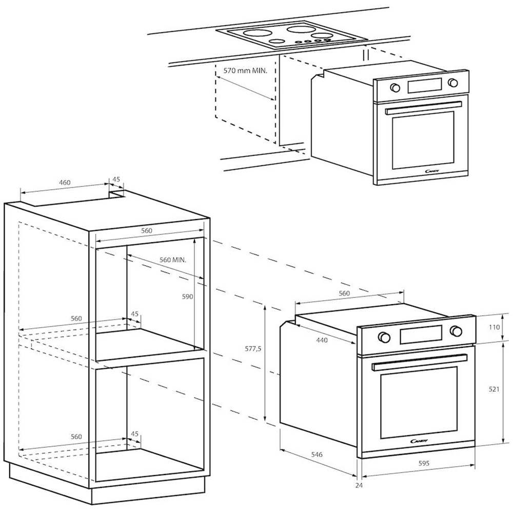 Cuptor incorporabil CANDY FCM955NRL, Electric, Gatire cu abur, Autocuratare catalitica, 70 l, Clasa A+, negru