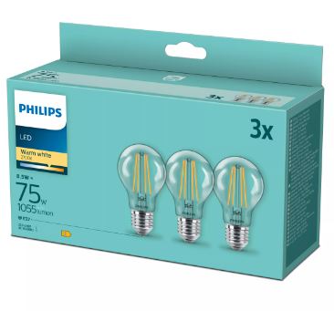 Led Clasic 75W A60 E27 X3