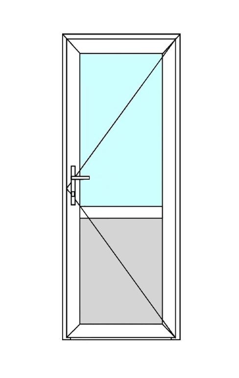 Usa termopan PVC exterior, batanta, cu geam, 4 C, 2/3, gri, dreapta, simpla deschidere, 88 x 205 cm  Aplast