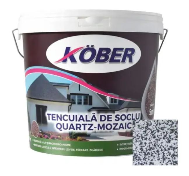 Tencuiala decorativa de soclu, Quartz-Mozaic, K125  Kober