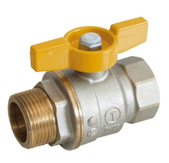 Robinet gaz Giacomini, filet interior-filet interior, maner fluture, cu racorduri G 1F x G 1F