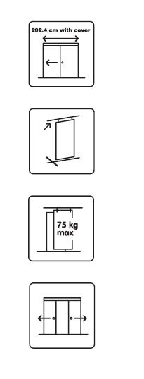 Kit glisare usa lemn, aluminiu