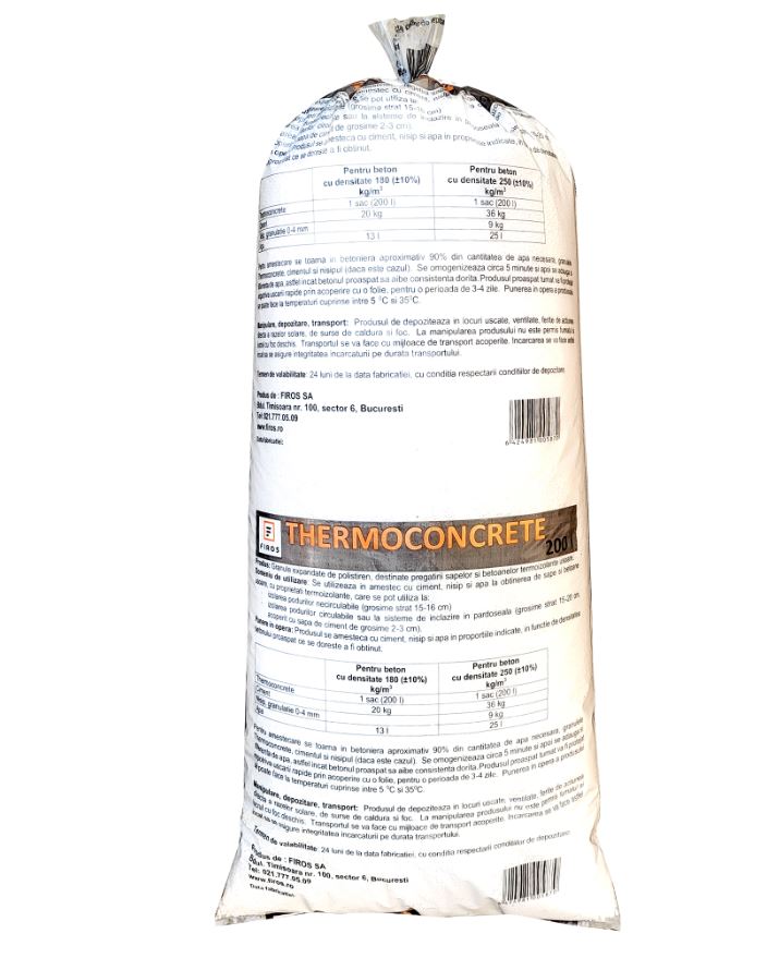 Granule polistiren expandat (thermoconcrete) pentru sape si betoane, 200 L