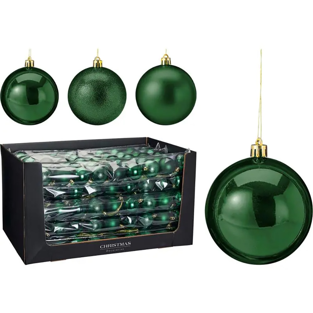 Set globuri, 9 buc, 6cm, verde