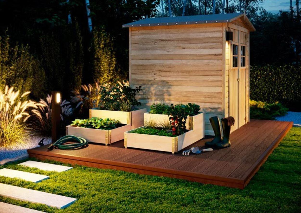 Magazie tip casuta gradina din lemn, urban, 180 x 180 x 210 cm