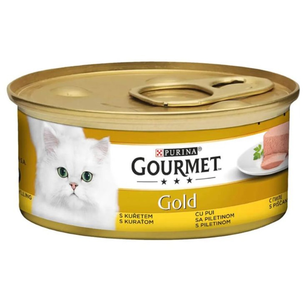 Hrana umeda pentru pisici PURINA GOURMET Gold Mousee, Pui, 85 g