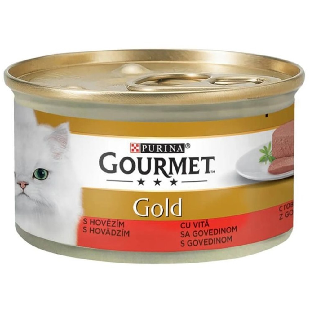 Hrana umeda pentru pisici PURINA GOURMET Gold Mousee, Vita, 85 g