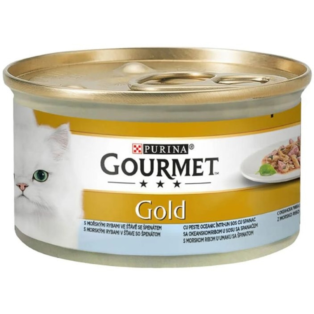Hrana umeda pentru pisici PURINA GOURMET Perle, Peste si spanac, 85 g