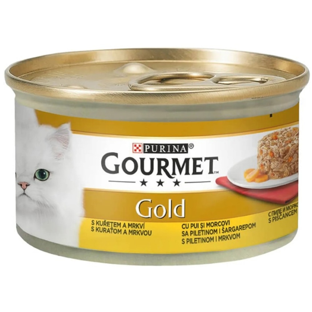 Hrana umeda pentru pisici PURINA GOURMET Gold, Pui si morcovi, 85 g