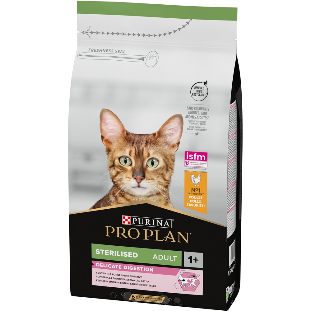 Hrana uscata pentru pisici PURINA PRO PLAN Delicate Digestion, Sterilised, Pui, 1.5 kg