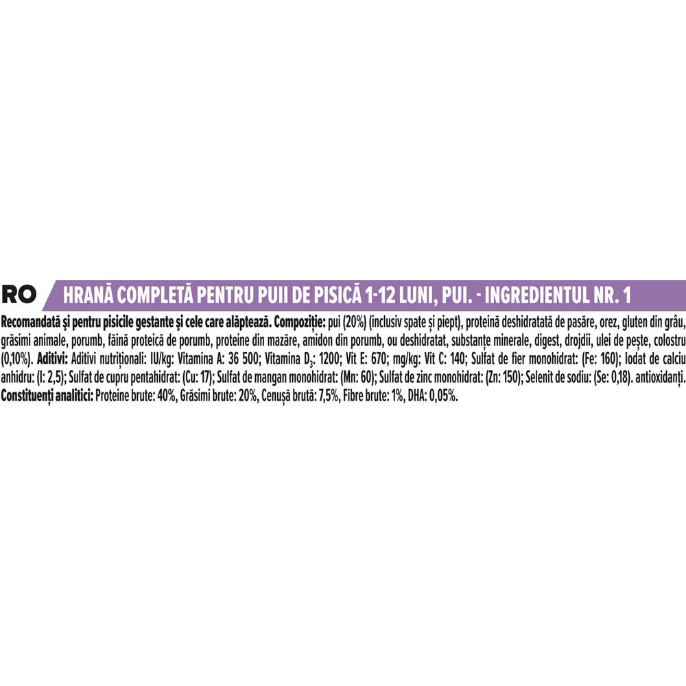 Hrana uscata pentru pisici PURINA PRO PLAN Healthy Start, Junior, Pui, 10 kg