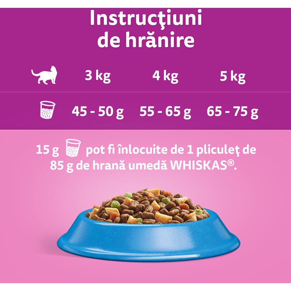 Hrana uscata pentru pisici WHISKAS, Adult, Ton, 14 kg