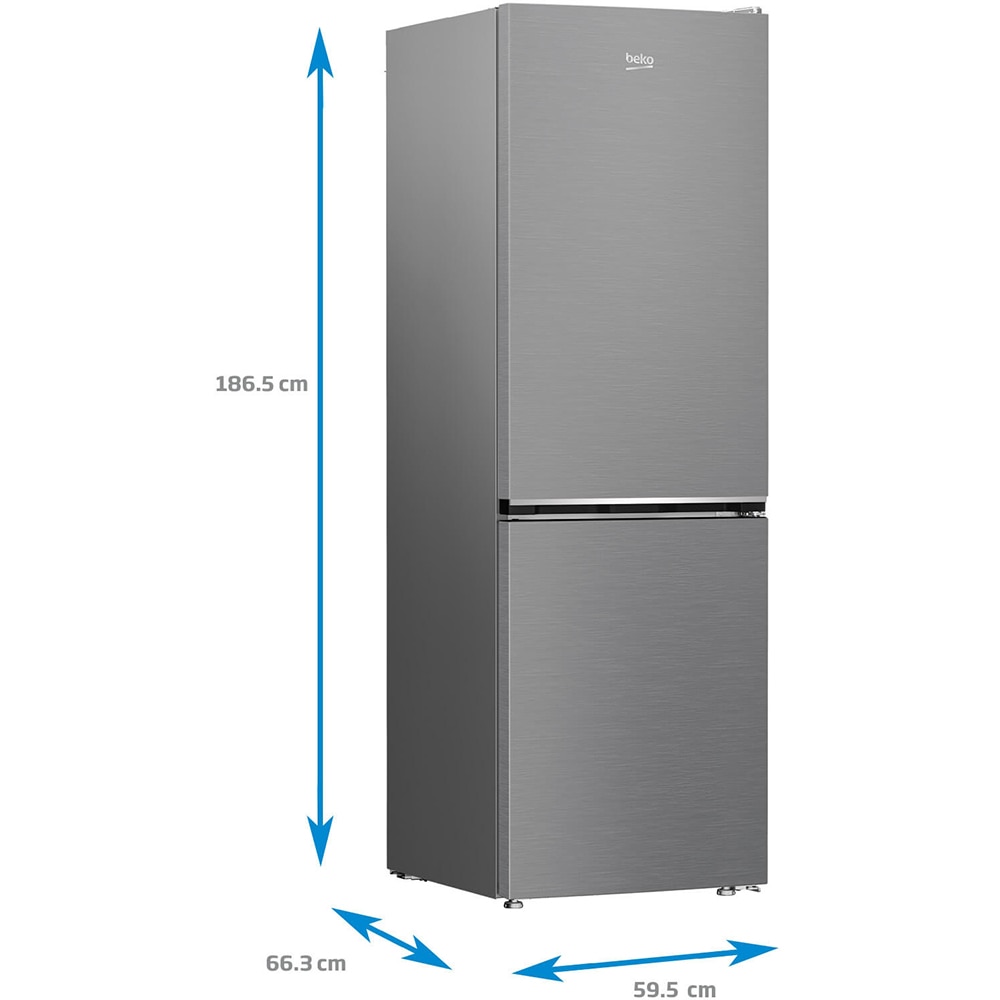 Combina frigorifica BEKO B1RCNA364XB, No Frost, 316 l, H 186.5 cm, Clasa E, argintiu