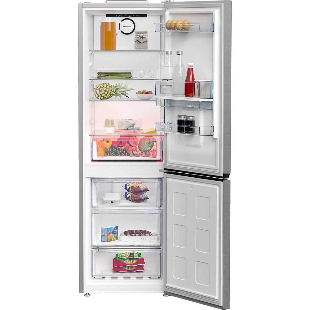 Combina frigorifica BEKO B3RCNA364HDXB, No Frost, 316 l, H 186.5 cm, Clasa E, Dozator apa, inox