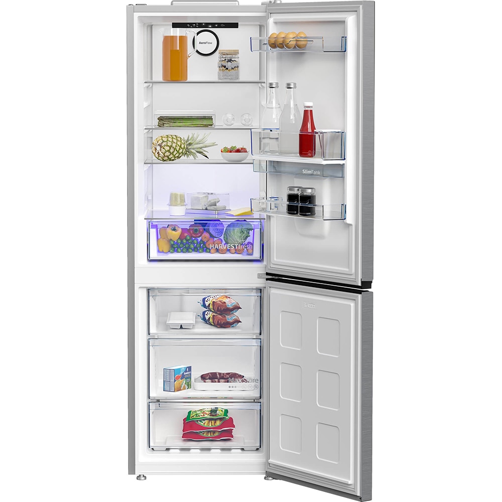 Combina frigorifica BEKO B3RCNA364HDXB, No Frost, 316 l, H 186.5 cm, Clasa E, Dozator apa, inox