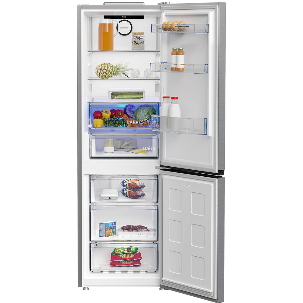 Combina frigorifica BEKO B3RCNA364HXB1, No Frost, 316 l, H 186.5 cm, Clasa E, argintiu