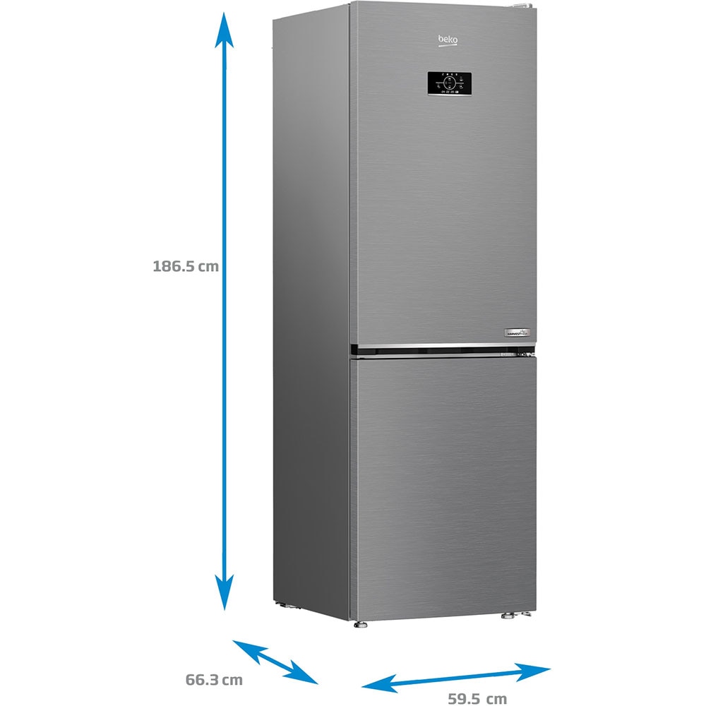 Combina frigorifica BEKO B3RCNA364HXB1, No Frost, 316 l, H 186.5 cm, Clasa E, argintiu