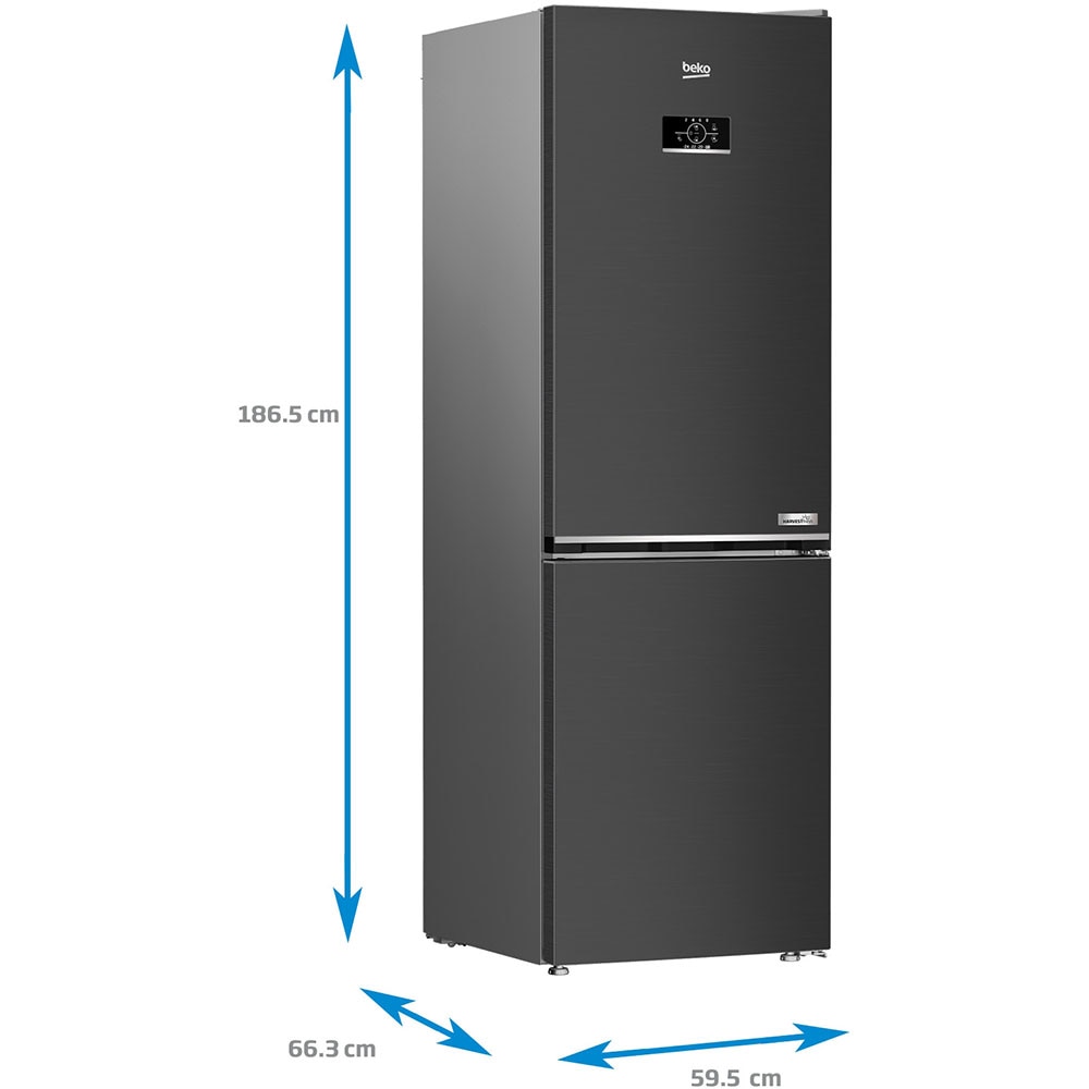 Combina frigorifica BEKO B3RCNA364HXBR1, No Frost, 316 l, H 186.5 cm, Clasa E, dark inox